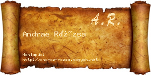 Andrae Rózsa névjegykártya