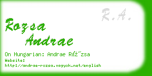 rozsa andrae business card